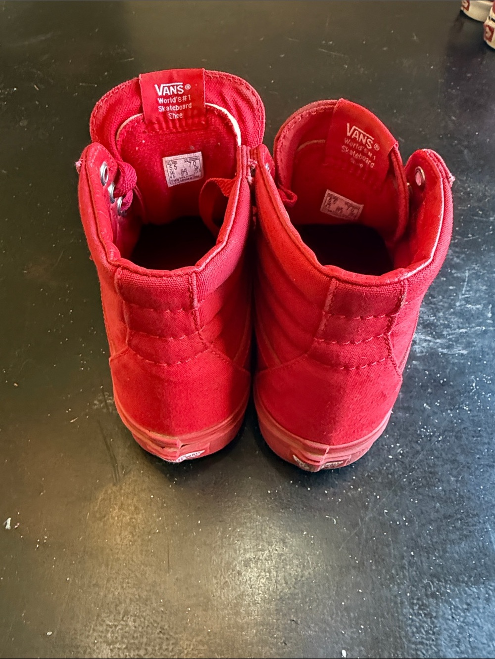 Vans Kids Red High-Top Canvas Sneakers - Picture 2 of 6